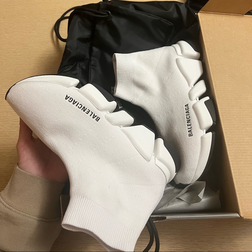 White balenciaga sock sneakers